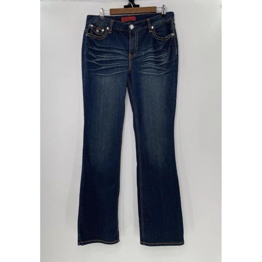 Zana Di Women’s Dark Wash Embellished Boot Cut Jeans Size 14 Bling Y2K Vibes